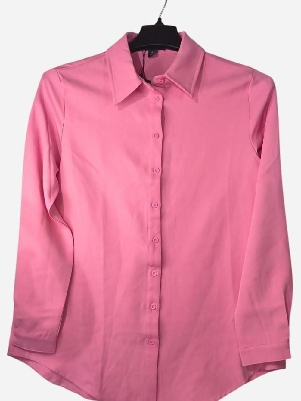 PrettyLittleThing Hot Pink Long Sleeve Button Down Shirt